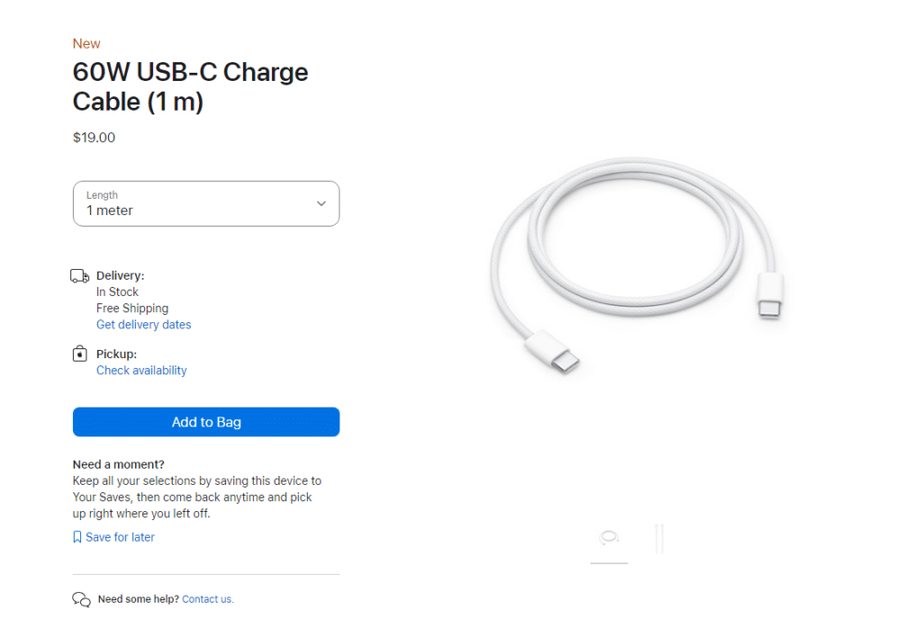 60W USB C charge cable manufacturer