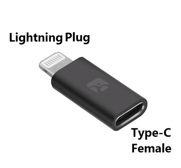 usb type c female to lightning male adapter